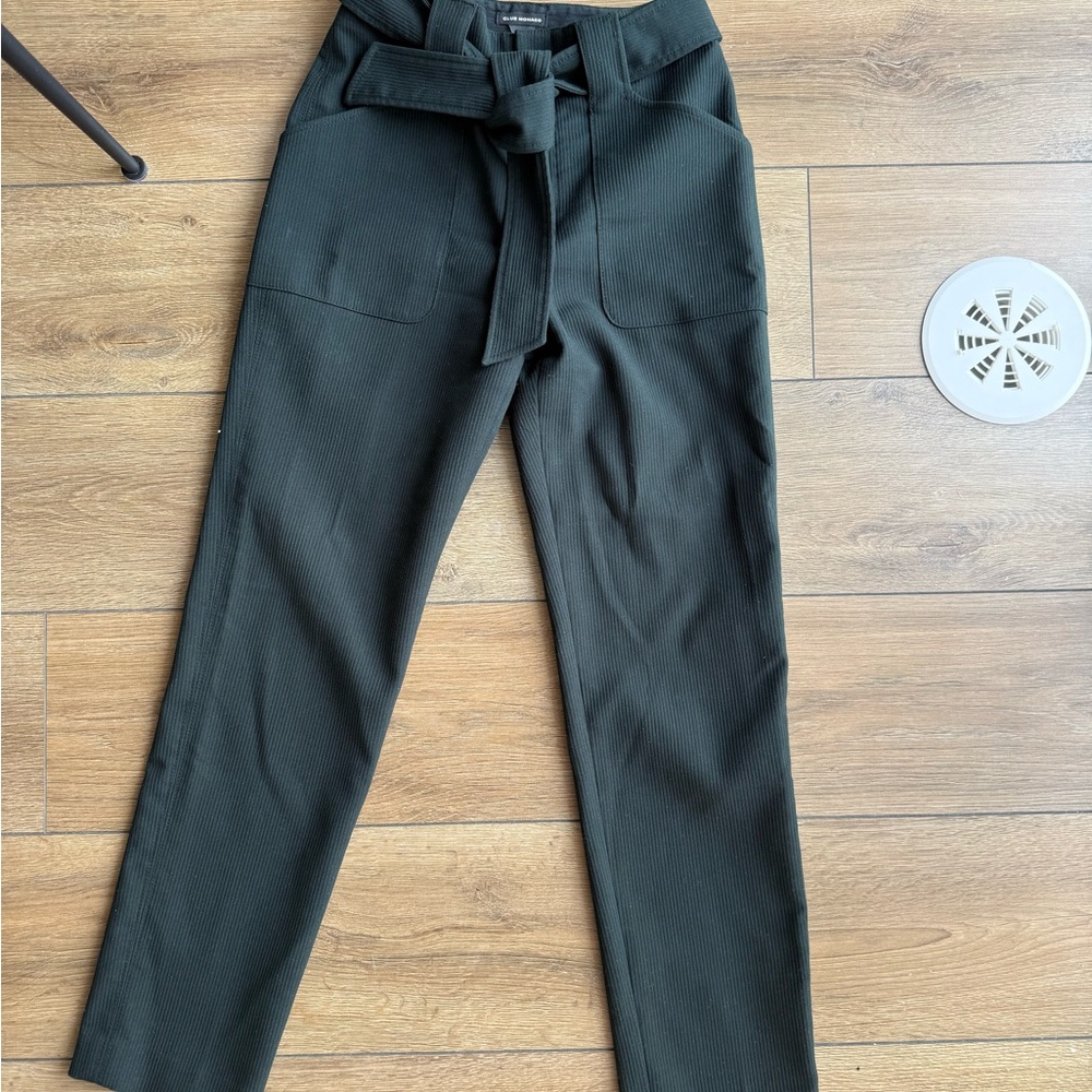 Club Monaco Bottle Green Ribbed Pants